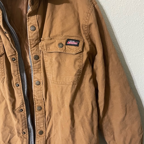 Dickies Tan Lightweight Shirt Jacket Durable Workwear - Picture 3 of 10